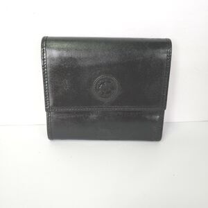 Hunting World Vintage Italian Black Wallet Credit Card Holder 3in1 Small